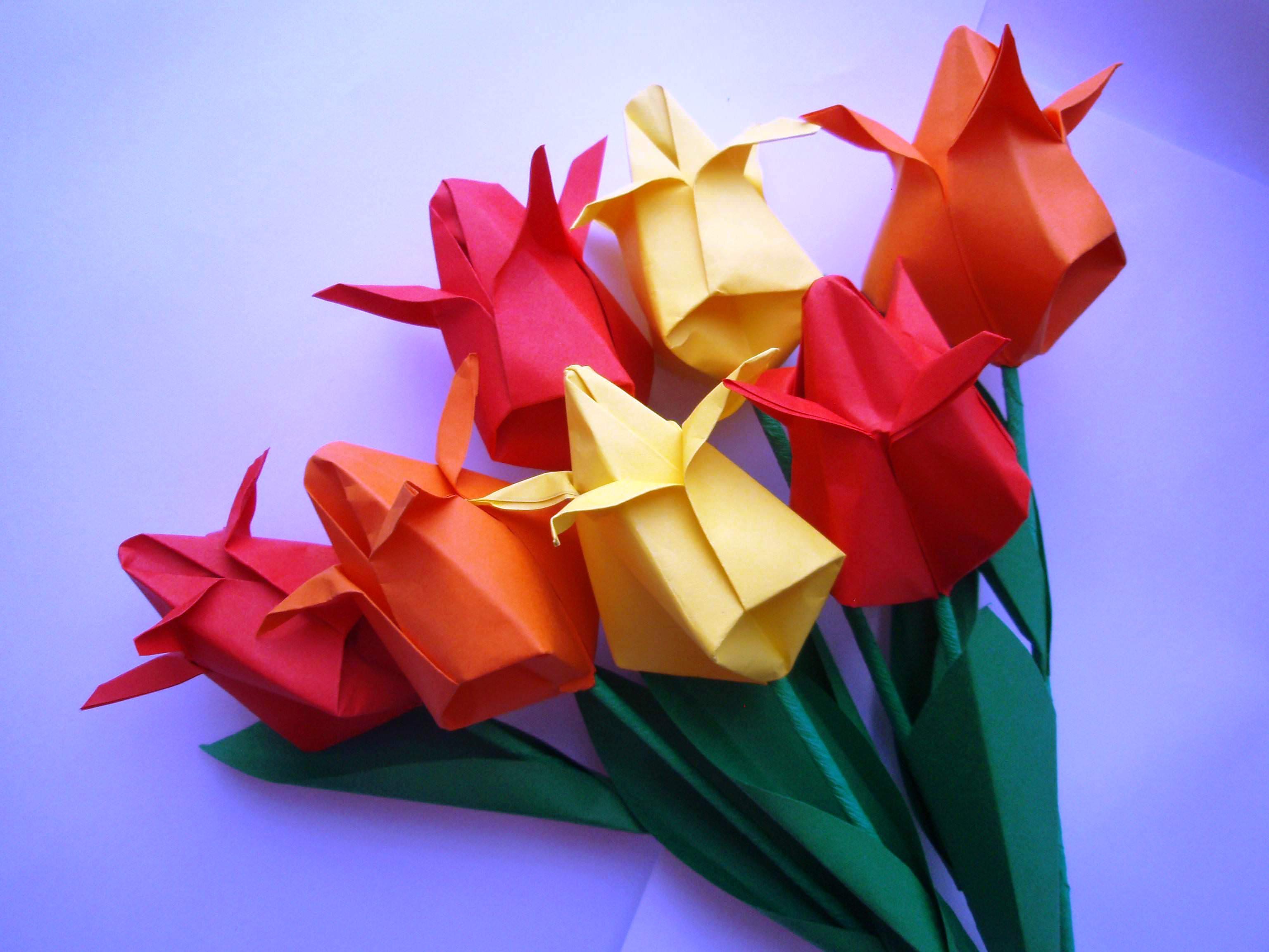 Цветы из бумаги в технике оригами
