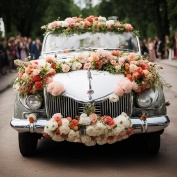 Цветочное оформление свадебного автомобиля
