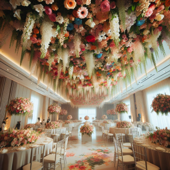  Как оформить свадебный зал цветами