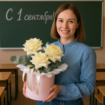 Букеты в коробке к 1 Cентября: удобно, красиво, современно