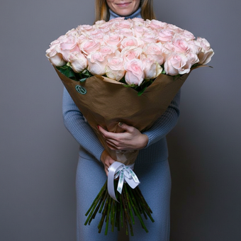 Букет из 51 розовой розы 70 см (Эквадор)