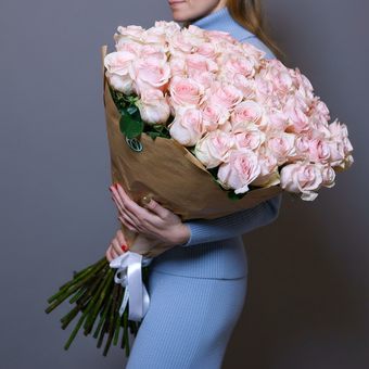 Букет из 51 розовой розы 70 см (Эквадор)