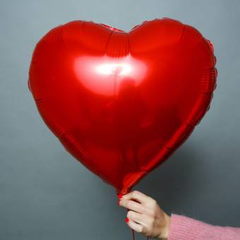 Шарик фольгированный сердце красный, 1 штука