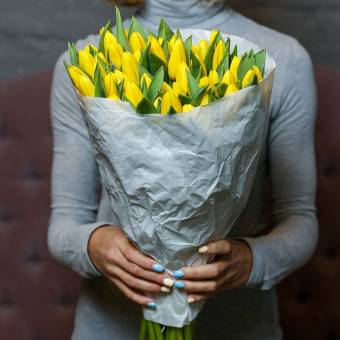 Тюльпаны оптом от 50 шт желтые (Голландия) 