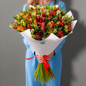 Букет из 51 альстромерии микс