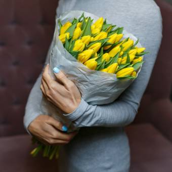 Тюльпаны оптом от 50 шт желтые (Голландия) 