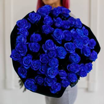 Букет из 51 синей роз 70 см (Эквадор)