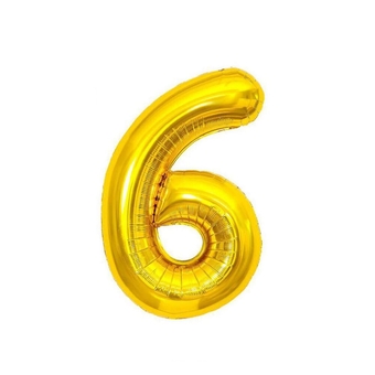 Шарик цифра "6", золото (фольга), Агура