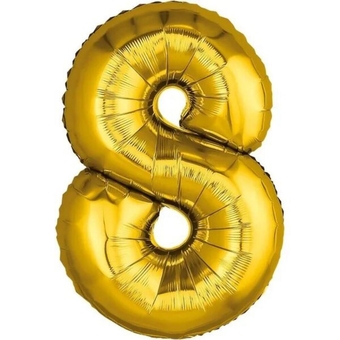 Шарик цифра "8", золото (фольга), Агура