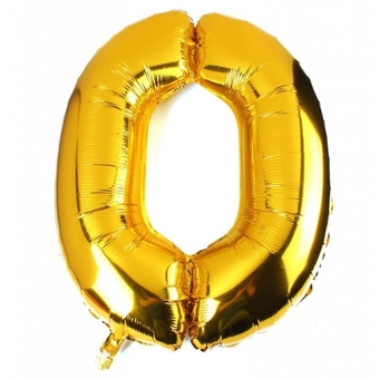 Шарик цифра "0", золото (фольга), Агура