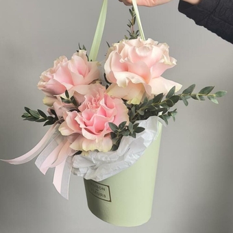 Flowwow Комплект (155) Коробка (мал) с франц розой (Розовая)