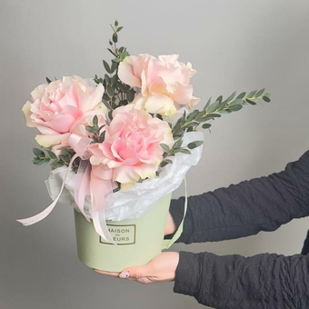 Flowwow Комплект (155) Коробка (мал) с франц розой (Розовая)