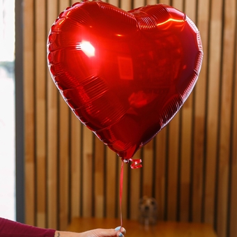 Шарик Сердце красное, (фольга без упаковки)
