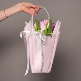 Тюльпаны микс в сумочке