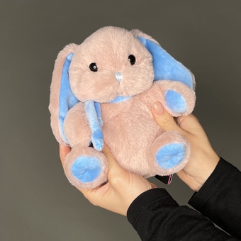 Игрушка Заяц 18см пудровый/голубой Lapkin