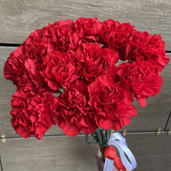 Букет из 15 красных гвоздик