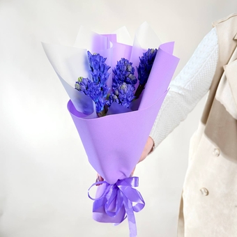 Flowwow Комплект (274) Синие гиацинты в сиреневом фоамиране 5 шт., букет размера (M)
