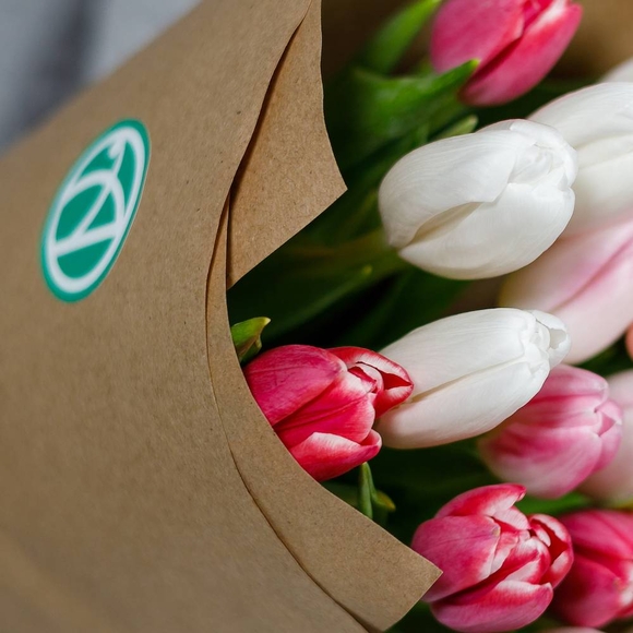 Букет из 15 тюльпанов нежный микс