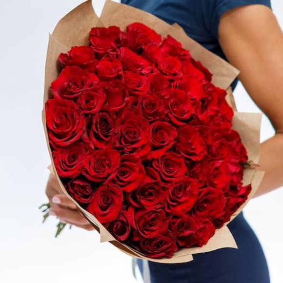 Букет из 51 красной розы 50 см (РФ)