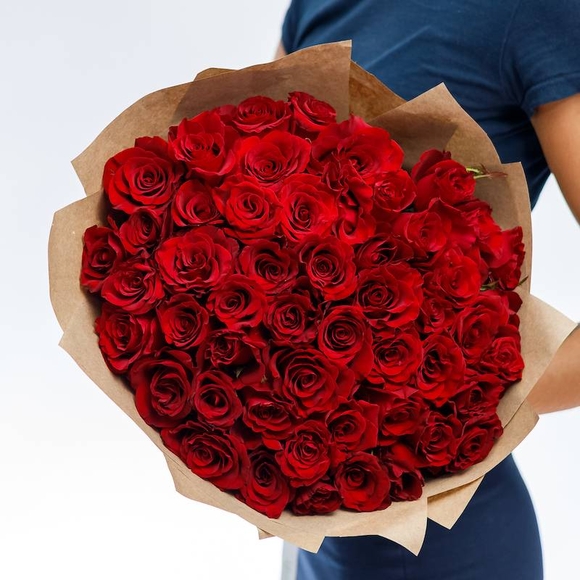 Букет из 51 красной розы 50 см (РФ)