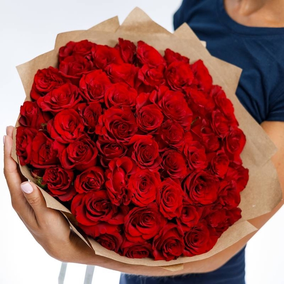 Букет из 51 красной розы 50 см (РФ)