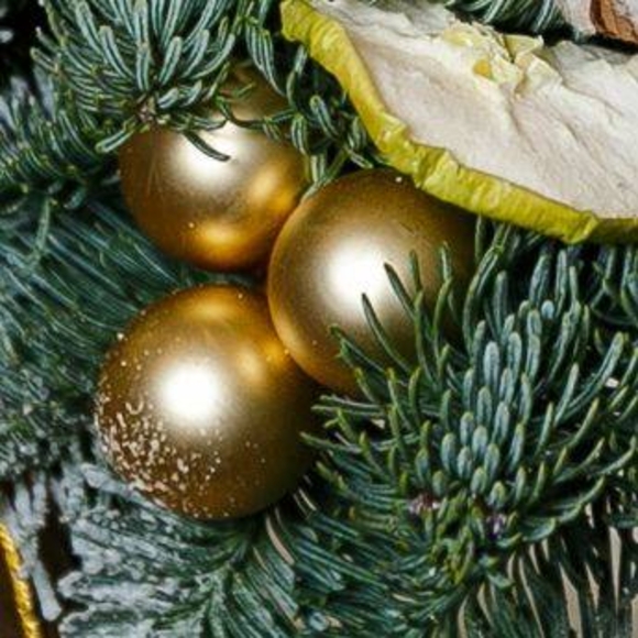 Новогоднее украшение "Шарик стеклянный золотой матовый"