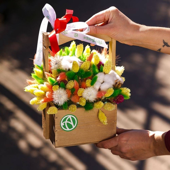 Ящик с сухоцветами - S