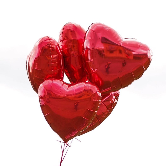 Шарики фольгированные сердца, 5 штук