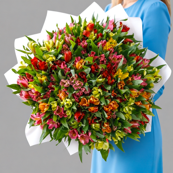 Букет из 51 альстромерии микс
