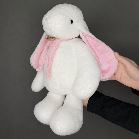 Игрушка Заяц 40см белый/розовый Lapkin