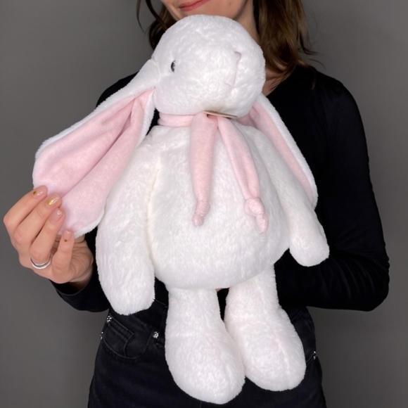 Игрушка Заяц 40см белый/розовый Lapkin