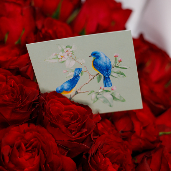 Набор размер М+ с букетом 25 красных роз Кения (50 см) в корейской упаковке