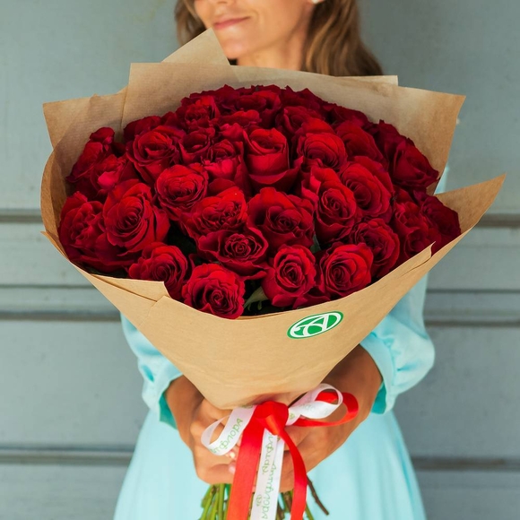 Букет из 35 красных розы 40 см (РФ)