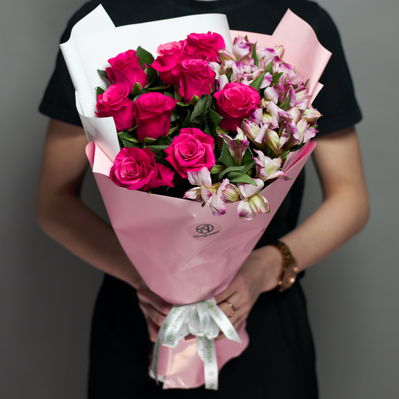 Дуо-букет малиновый - М