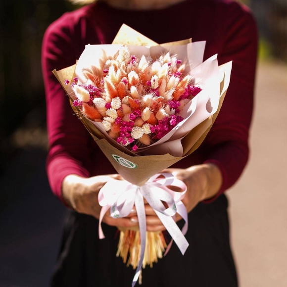Букет из сухоцветов с гликсией - S