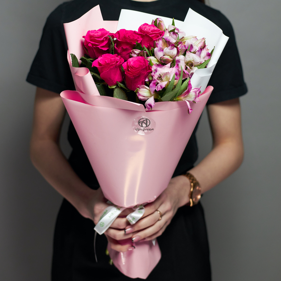 Дуо-букет малиновый - S