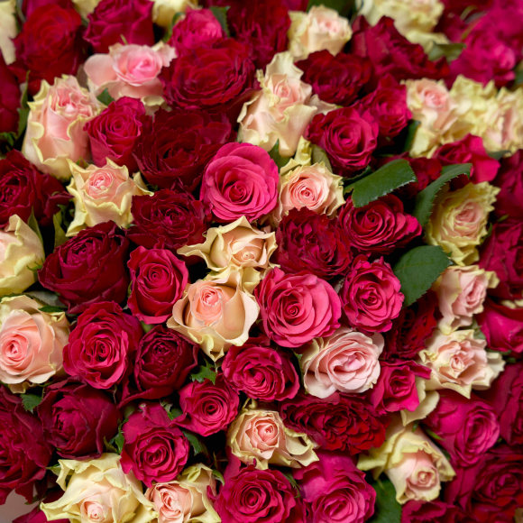 Роза нежный микс 50 см (Кения) поштучно