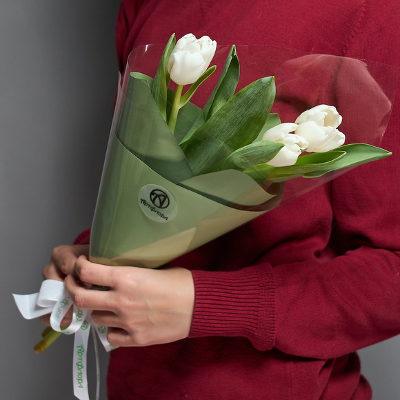 3 белых тюльпана