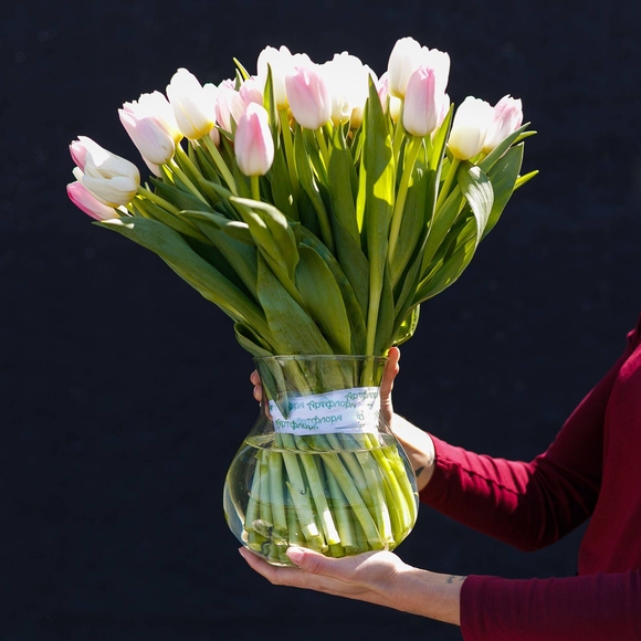 Ваза для цветов стеклянная №4