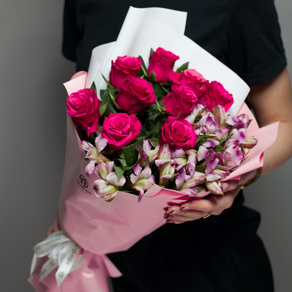 Дуо-букет малиновый - М