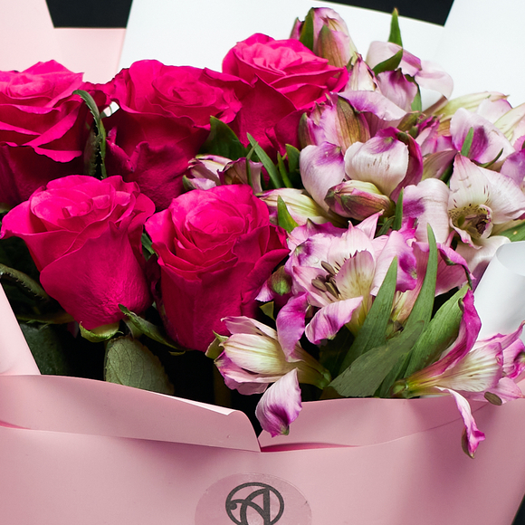 Дуо-букет малиновый - S