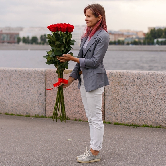 Букет из 15 роз 100 см (Эквадор)