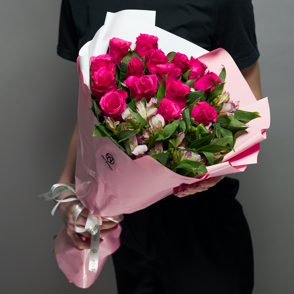 Дуо-букет малиновый - L