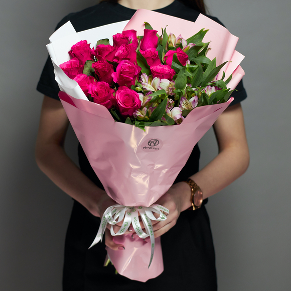 Дуо-букет малиновый - L