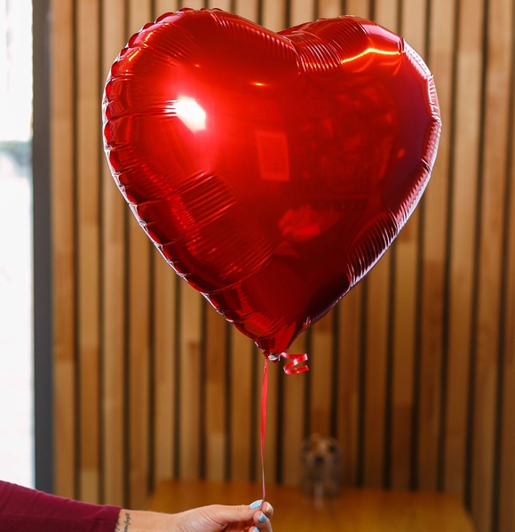 Шарик фольгированный сердце красный, 1 штука