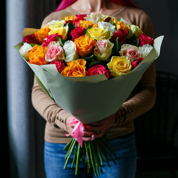 Букет из 35 роз микс 50 см (Кения)