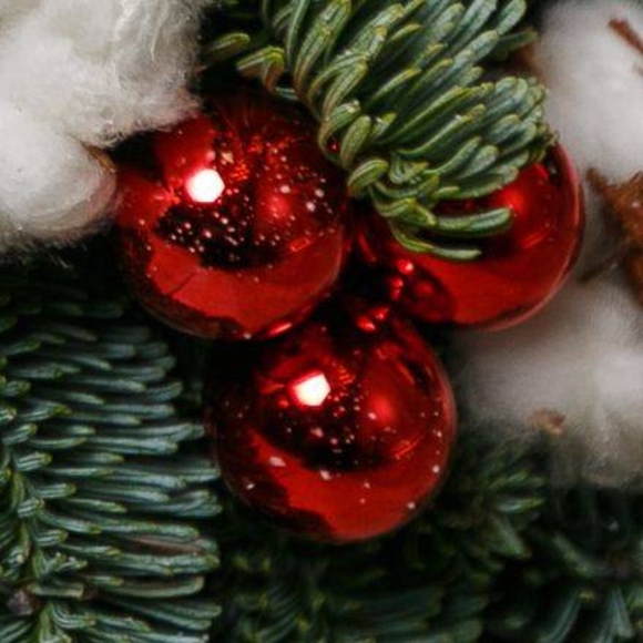 Новогоднее украшение "Шарик стеклянный красный"