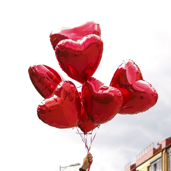 Шарики фольгированные сердца, 7 штук