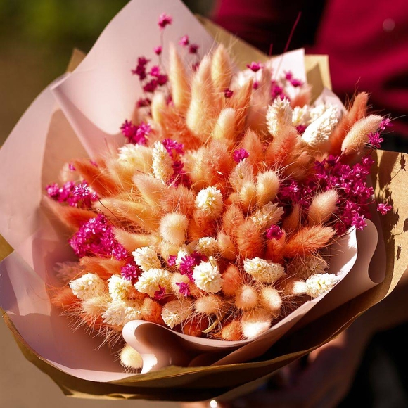 Букет из сухоцветов с гликсией - S