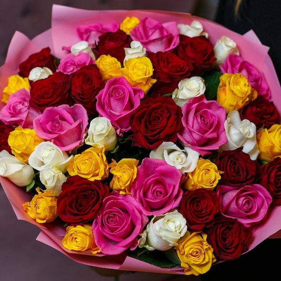 Букет из 51 розы микс 50 см (Кения) 